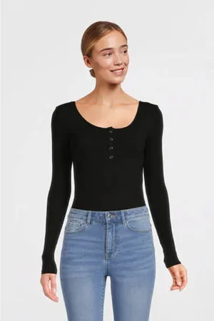 Pieces® Ribgebreide longsleeve PCKITTE met katoen