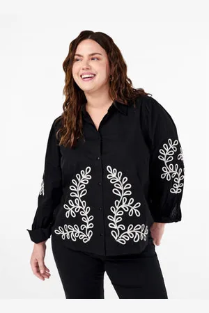 Zizzi Blouse MFLORA met borduursels