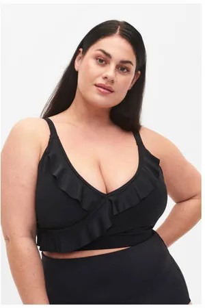 Zizzi Voorgevormde crop bikinitop SKATRIN met ruches
