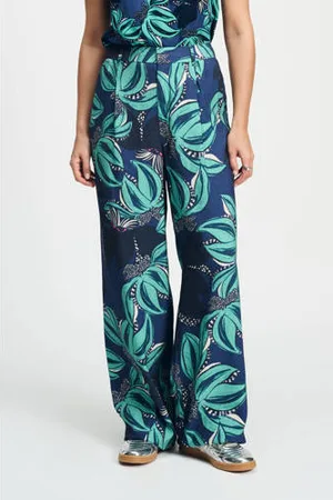 POM Amsterdam Wide leg pantalon donkerblauw