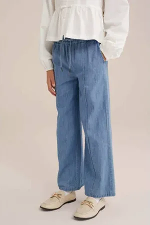 WE Fashion Blue Ridge straight sweatpant light blue denim