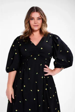 Miljuschka by Wehkamp Midi jurk met broderie