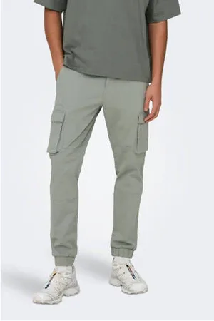 Only & Sons Tapered fit cargo broek ONSCAM STAGE lichtgrijs