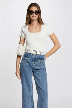 Morgan Ribgebreide top