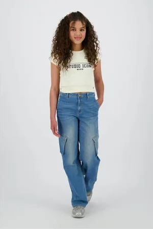 Raizzed Wide leg regular waist jeans medium blue denim