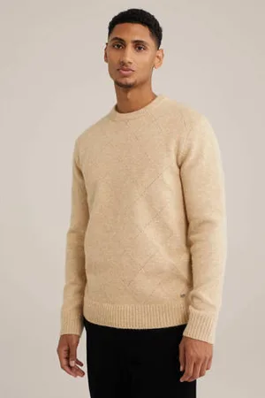 Van gils Wollen gebreide trui beige