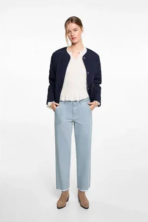 MANGO Casual broek lichtblauw