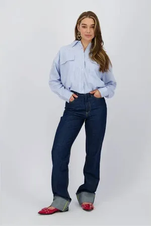 Raizzed Blouse Scottie lichtblauw