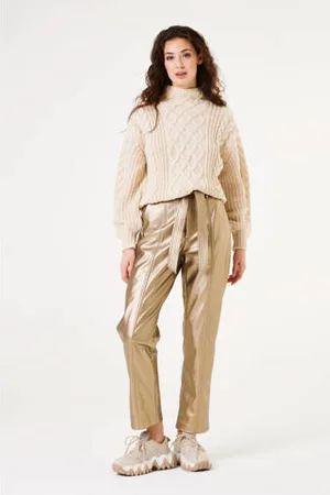 Garcia Cropped high waist tapered fit broek