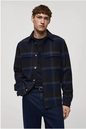 MANGO Overshirt donkerblauw