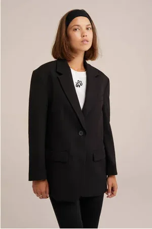 WE Fashion Rechtvallende blazer zwart