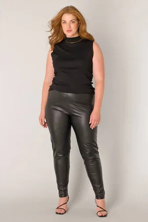 Base Level Imitatieleren high waist slim fit legging Alene