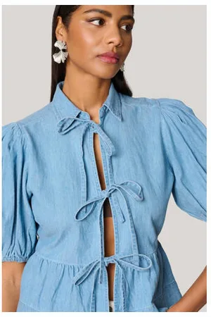 SHOEBY Denim blouse light blue