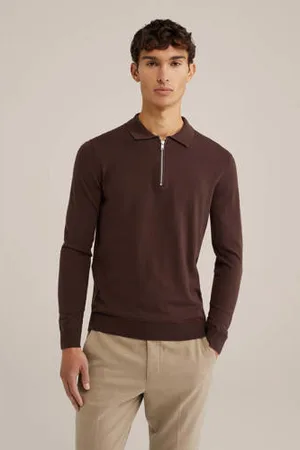 WE Fashion Trui fijn gebreid donkerbruin