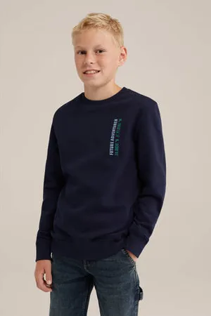 WE Fashion Blue Ridge sweater donkerblauw
