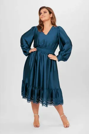 Miljuschka by Wehkamp Midi jurk met broderie