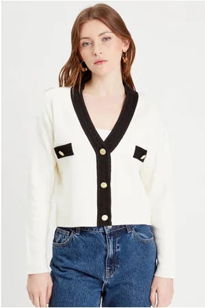 Cache Cache Vest met contrastbies
