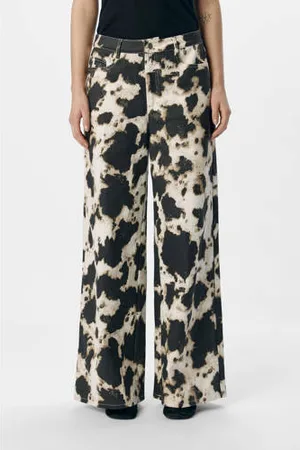 Object Regular wide leg jeans met allover print