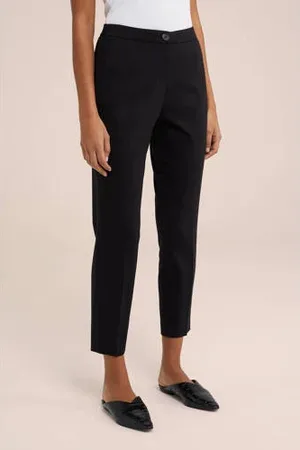WE Fashion Slim fit pantalon zwart