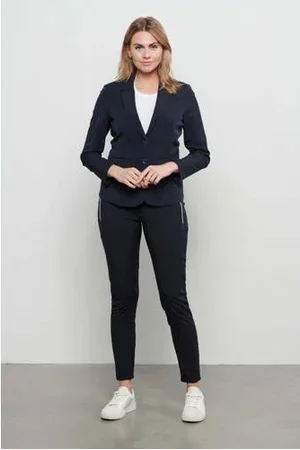 &Co Woman Rechtvallende blazer PHILEINE van travelstof