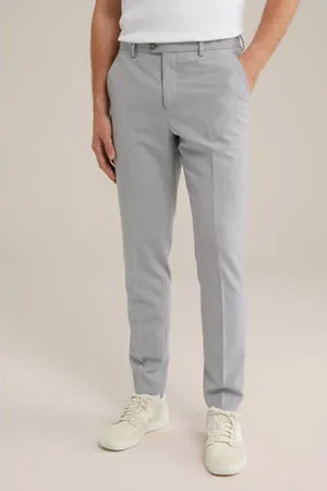 WE Fashion WE Fundamentals slim pantalon lichtgrijs