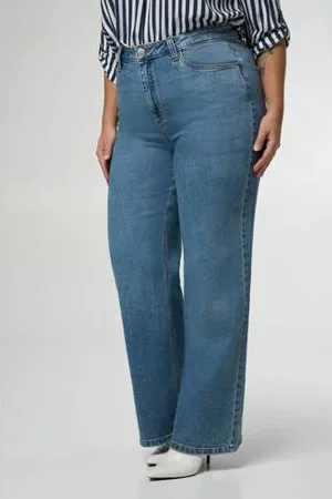 MS Mode High waist wide leg jeans light blue denim