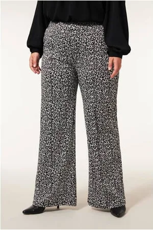 Miss Etam Wide leg broek Mia met panterprint