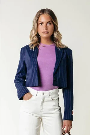 Colourful rebel Cropped blazer blazer donkerblauw