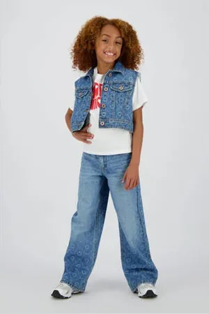 Vingino Wide leg jeans medium blue denim