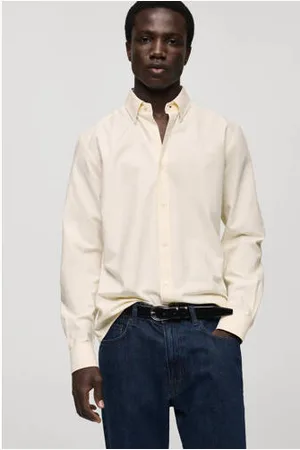 MANGO Casual overhemd lichtgeel