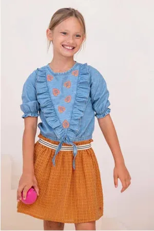 Like Flo Top met printopdruk en borduursels