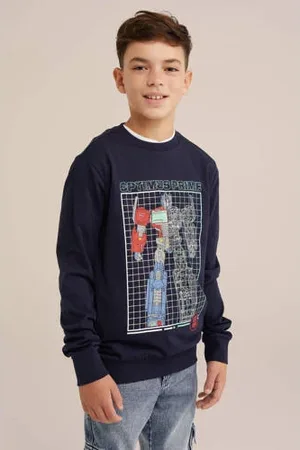 WE Fashion Longsleeve donkerblauw