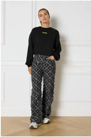Refined Department Wide leg jeans Hannah met sterren en textuur