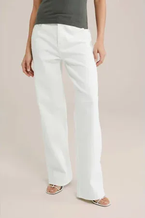 WE Fashion Blue Ridge high waist wide leg jeans ecru