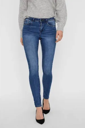 VERO MODA Mid waist skinny jeans VMTANYA medium blue denim
