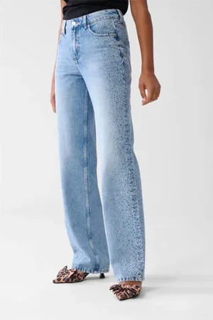 SHOEBY Regular waist wide leg jeans light blue denim
