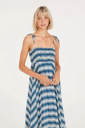 Protest Jurk met all over print blauw/ecru