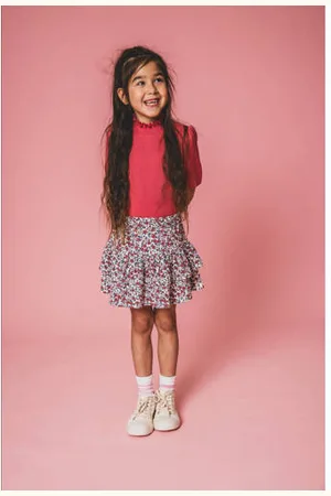 Looxs Little top met col roze rib gebreid