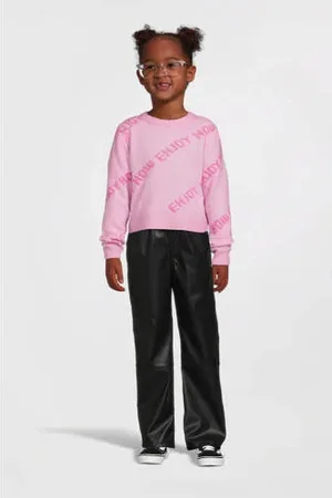 NAME IT KIDS imitatieleren wide leg broek NKFNUPU