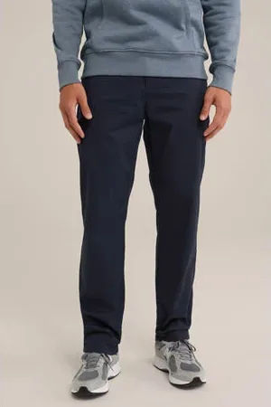 WE Fashion WE Fundamentals regular fit chino donkerblauw