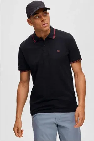 SELECTED Slim fit polo SLHDANTE met logo