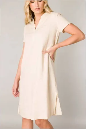 Base Level Jurk met linnen Yacin beige