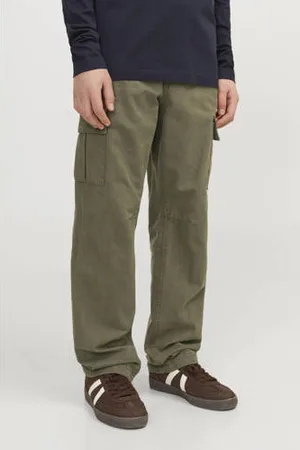 JACK & JONES JUNIOR relaxed cargo broek olijfgroen