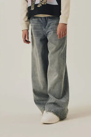 NAME IT KIDS wide leg regular waist jeans medium blue denim