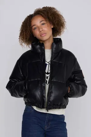 CoolCat Imitatieleren Puffer Winterjas Jessie