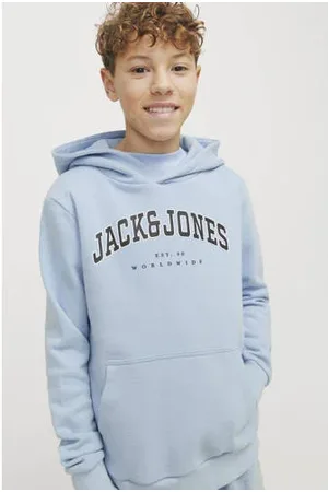 JACK & JONES JUNIOR hoodie JJECALEB VARSITY met logo