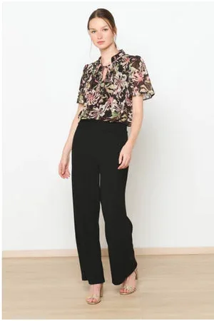 LolaLiza Wide leg regular waist broek