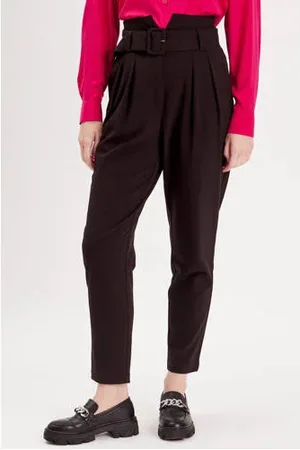 Cache Cache Cropped high waist tapered fit pantalon zwart