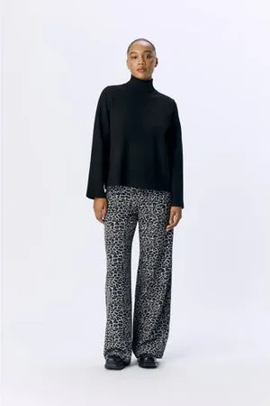 Object Wide leg broek OBJALBA met panterprint
