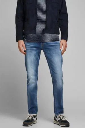 JACK & JONES JEANS INTELLIGENCE tapered fit jeans JJIMIKE JJORIGINAL blue denim